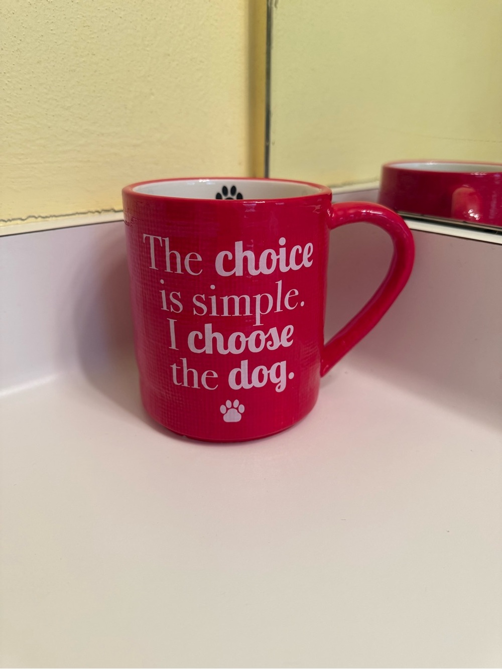 Red Dog Lover Ceramic Mug - "The choice is simple. I choose the dog"